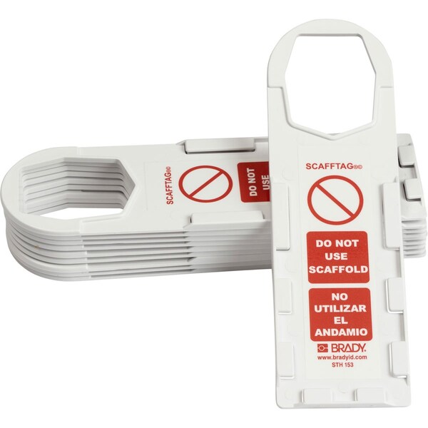 Brady SCAFFTAG Tag Holder, DO NOT USE SCAFFOLD NO UTILIZAR EL ANDAMIO, 10PK - SCAF-STH 153