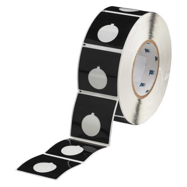 Brady 2-2/5" x 2-2/5", Adhesive Push Button Label, Black - THTEP-170-593-.5BK