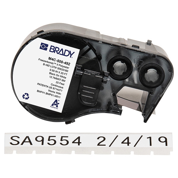 Brady Precut Label Roll Cartridge, White, Matte - M4C-500-492