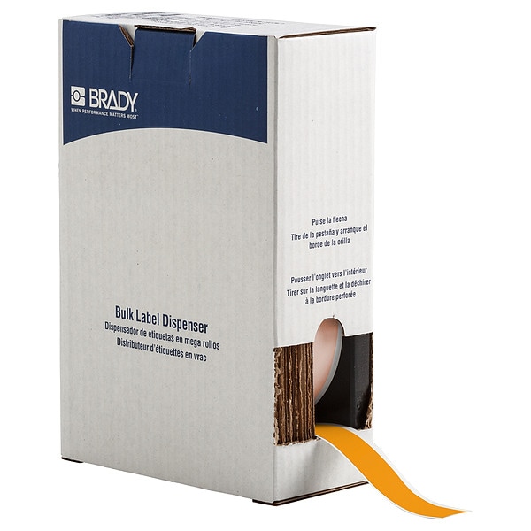 Brady Label, 1 in W, Outdoor, Yellow - BM7C-1000-584-YL