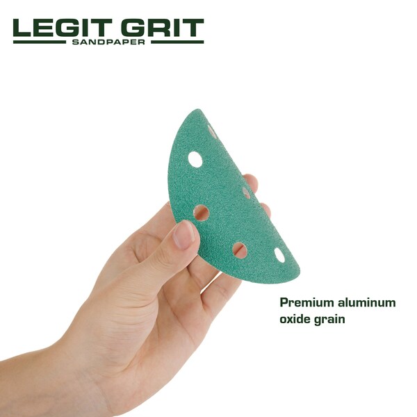 Legit Grit 5 inch Sand paper Disc, 9-Hole, 80 Grit, 150PK - LG5-980-150