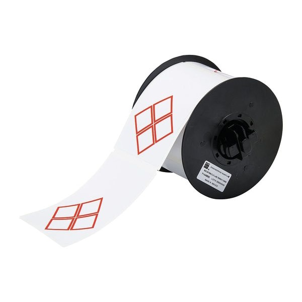 Brady Thermal Transfer Label, Red on White, Labels/Roll: 270 - B30-261-7569-CLP4B