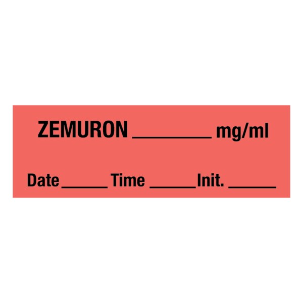 Nevs Zemuron_mg/ml DTI 1/2 x 500 Flr Red w/Black - SANT-153