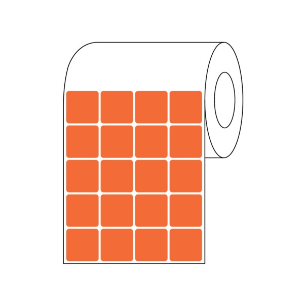 Nevs Direct Thermal Slide Label, 15/16" x 15/16", 4 Across Orange - CB-SL-T-4-O