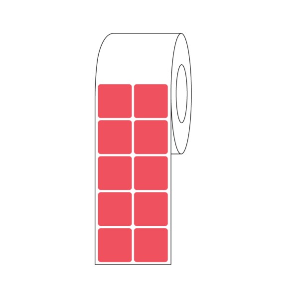 Nevs Xylene Resistant Slide Label, 7/8" x 7/8", 2 Across Red - CB-SL-78-TTP-2-R