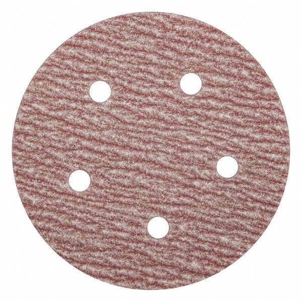 Zoro Select Hook-and-Loop Sanding Disc, 5" Dia, 5 Hole, Aluminum Oxide, 400 Grit, Coated Type, B0912DO - 05539520306