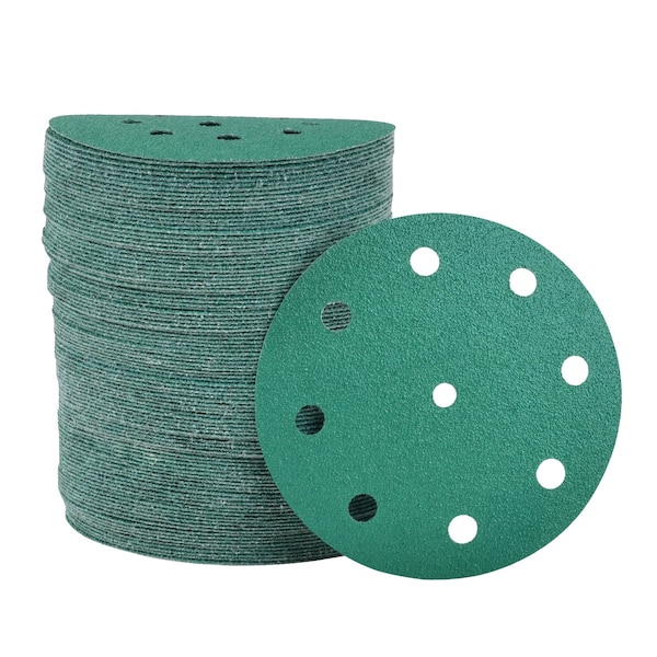 Legit Grit 5 inch Sand paper Disc, 9-Hole, 60 Grit, 100PK - LG5-960-100