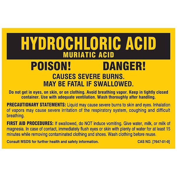Brady Chemical Label, 2 In. H, PK25 - 7274PLS