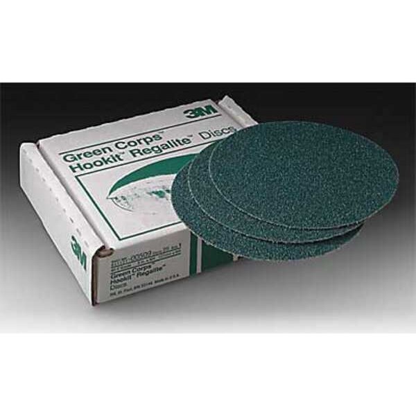 3M Hook-and-Loop Sanding Disc, 5 in Dia, No Hole, Ceramic, 40 Grit, Coated Type, 751U - 00509