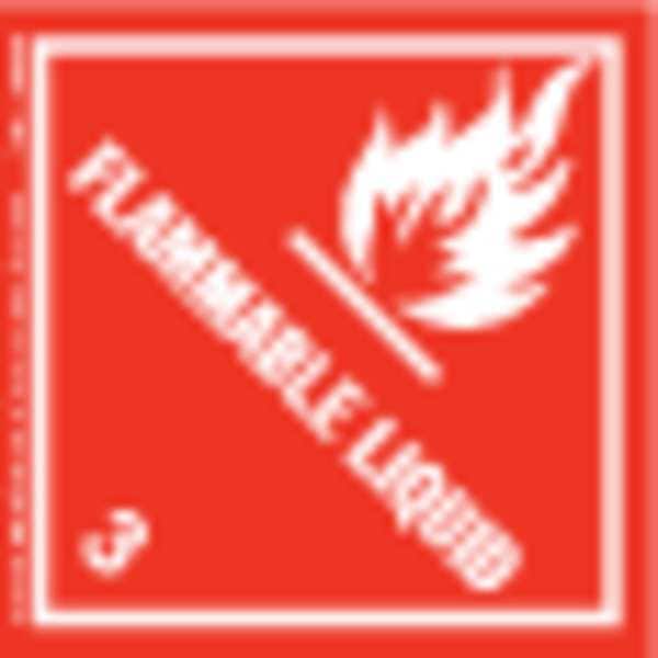 Jj Keller Flammable Liquid Label, 4-1/4 in. H - 17389