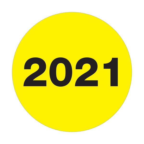 Tape Logic Circle Inventory Labels, 3", Fluorescent Yellow, 1 Roll (500/Roll) - DL6831