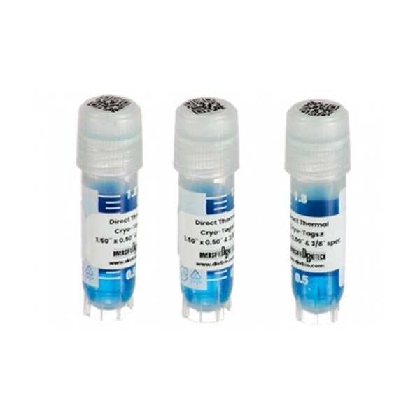 Diversified Biotech DirectThermal Tags (1.5x0.5") and Spot (3/8") Combo, White, 500 sets/pk, 500PK - 249404