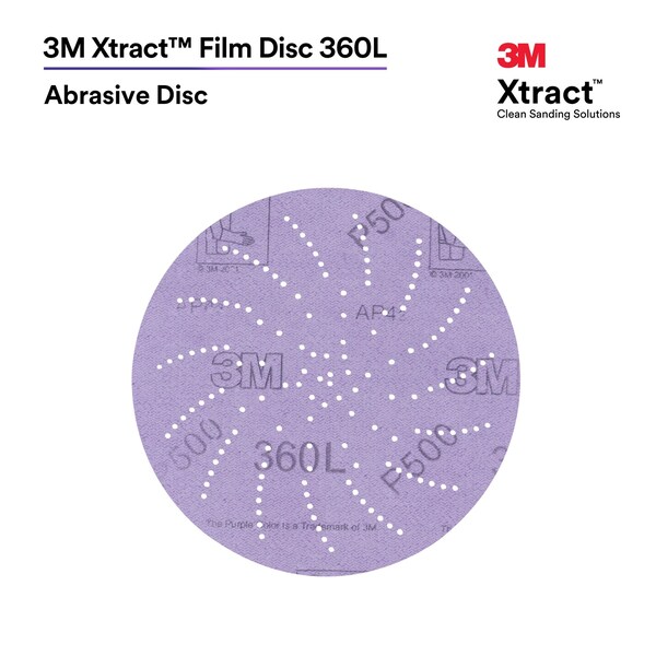 3M Hookit Clean Sanding Dsc 360L, 20804, 6in P600,500/pk - 7100077625
