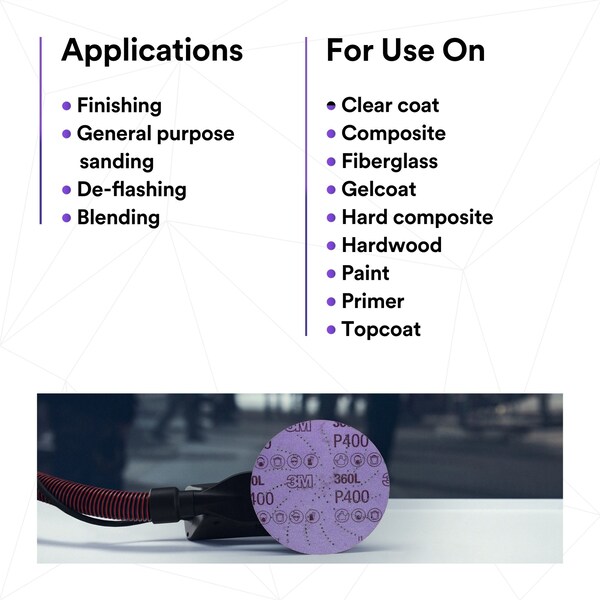 3M Hookit Clean Sanding Dsc 360L, 20804, 6in P600,500/pk - 7100077625