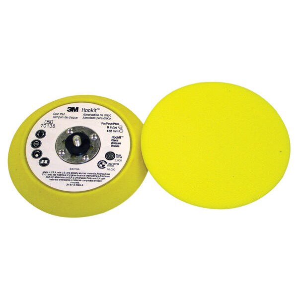 3M Hk Disc Pd 70138, 6inx3/4 in 5/16-2, PK10, 6" Dia, Center Hole, Molded Type - 70138