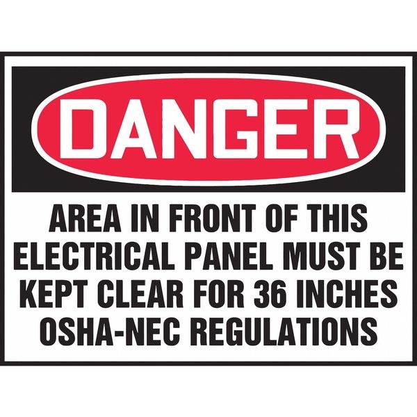 Accuform Danger Label, Electrical Panel, 3-1/2x5 in, Adhesive Vinyl, 5/PK - LELC002VSP