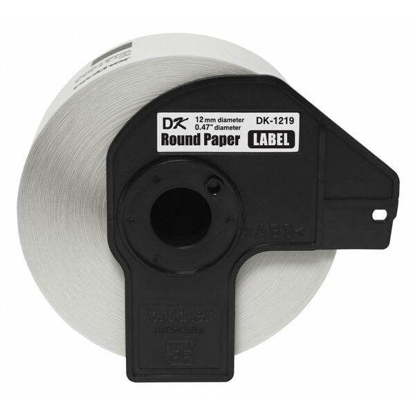 Brother Die Cut Circle Cartridge, Black/White, Labels/Roll: 1200 - DK1219