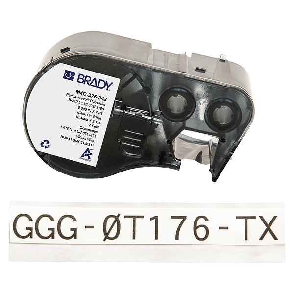 Brady Precut Label Cartridge, Matte, 41/64 in H - M4C-375-342