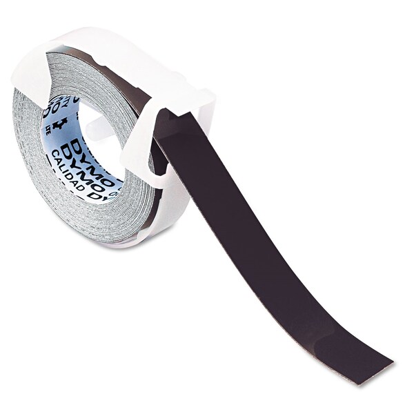 Dymo Self-Adhesive Glossy Labeling Tape for Embossers, 0.37 in. x 9.8 ft Roll, Black - 520109