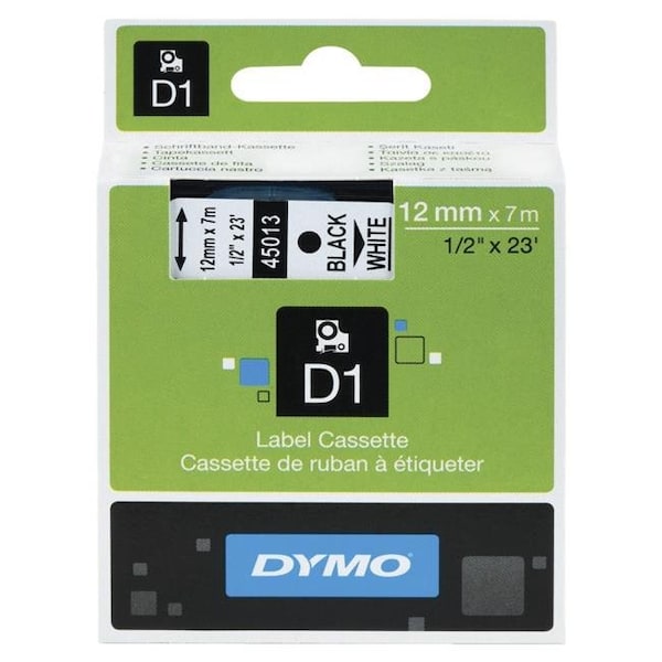 Dymo DYMO 038581 Polyester Coated Durable Standard Self-Adhesive Labeling Tape - 23 Ft. x 0.5 In. - Black On White - 38581