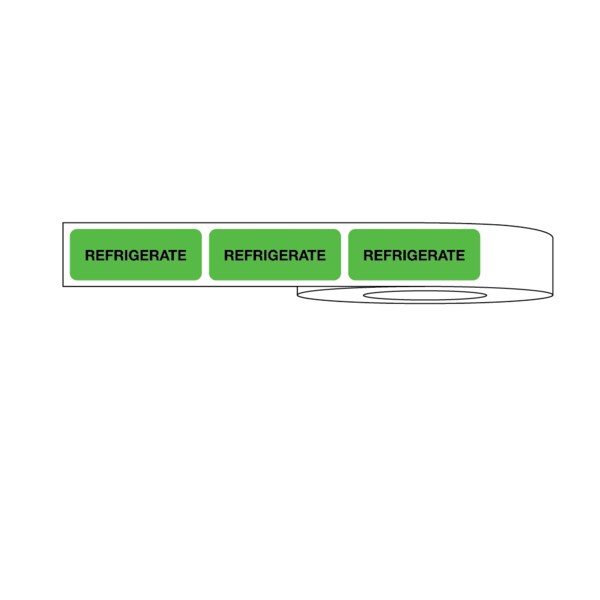 Nevs Label, Refrigerate 7/8" x 2-1/4" Green w/ black - L-3198G