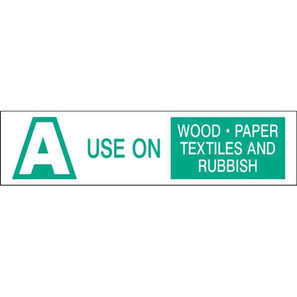 Brady Fire Extinguisher Label, 1-1/2inHx6inW, 95222 - 95222