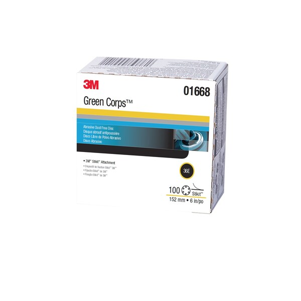 3M 3M Green Corps Production Disc Dust Free, 01668, 6 in, 36, 5PK - 251U