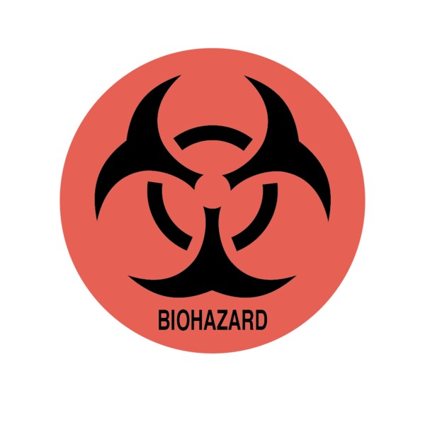 Nevs Label, Biohazard Symbol - circle 1-1/4" x 1-1/4" - LBH-19