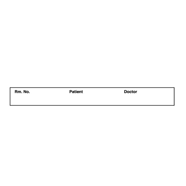 Nevs Printed Chart Tape - Rm No Patient Doctor 1/2" White w/Black - NT-500-WHITE