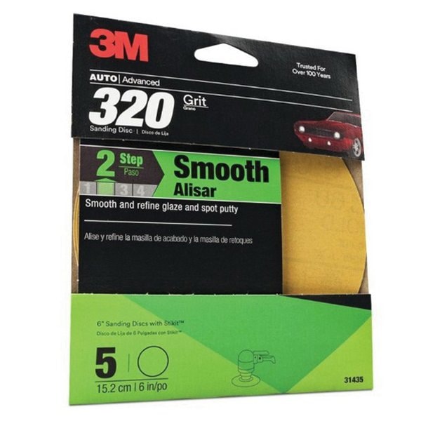 3M 3M Sanding Disc with Stikit Attachment, 31435, 6 inch, 320 grit, 5PK - 7010363419