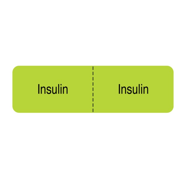 Nevs IV Drug Line Label - Insulin/Insulin 7/8" x 3" Flr Chart w/Black - N-1907