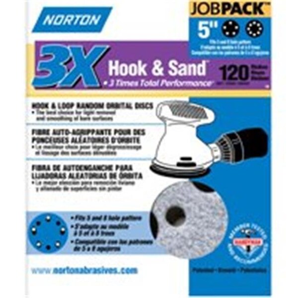 Norton Co Norton 4035 5Xuh 3X Hook & Loop Sand Disc 120 - 3309234