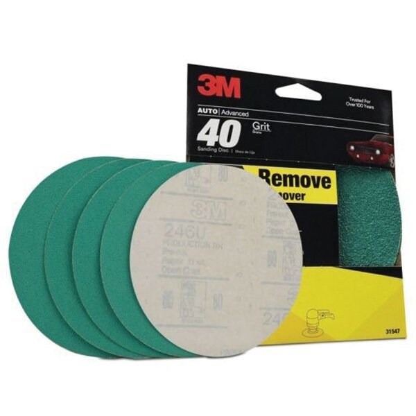 3M 3M Green Corps Sanding Disc with Stikit Attachment, 31547, 40 Grit, 5PK - 7010308857