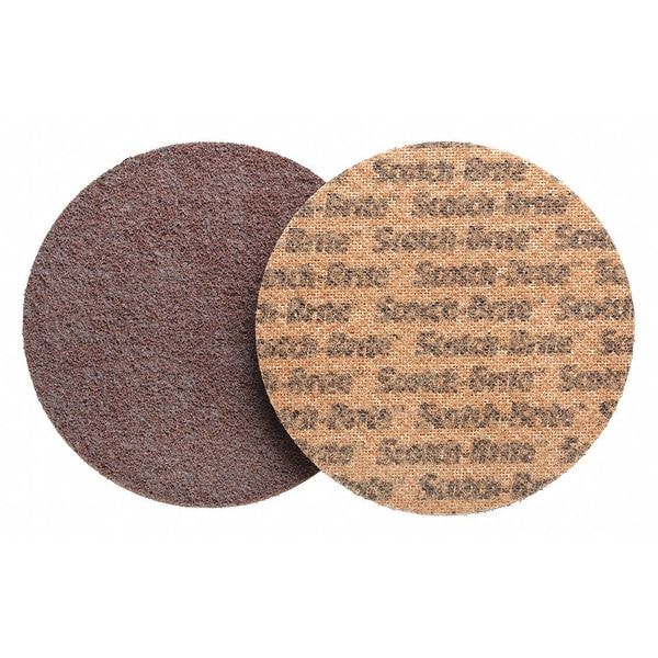 Scotch-Brite Hook-and-Loop Surface Conditioning Disc, 2" Dia, No Hole, Aluminum Oxide, Non-Woven Type, AL-DH - 7100075887