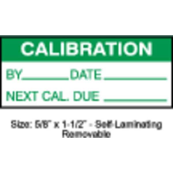 Stranco Calibration Label, ENG, Green/White, PK350, TCRSL2-22134 - TCRSL2-22134