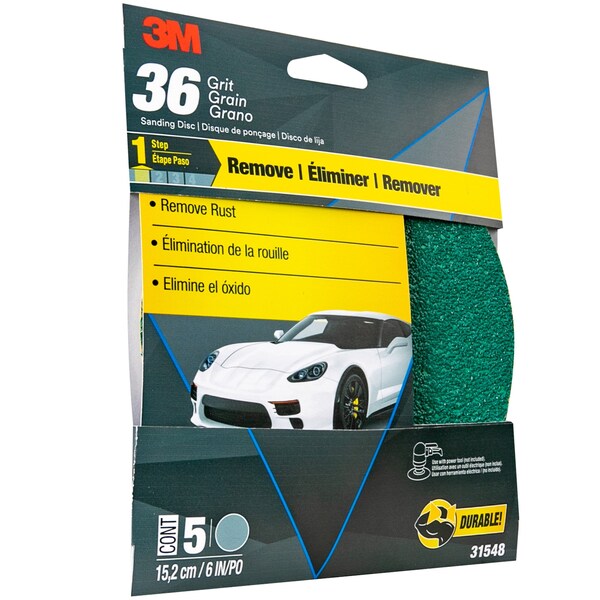 3M 3M Sanding Disc with Stikit Attachment, 6 in, 36 Grit, 5 per case, 20PK - 31548