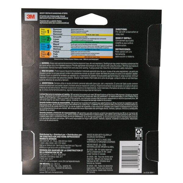 3M 3M Sanding Disc with Stikit Attachment, 6 in, 36 Grit, 5 per case, 20PK - 31548