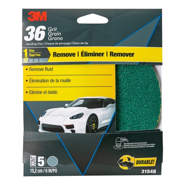 3M 3M Sanding Disc with Stikit Attachment, 6 in, 36 Grit, 5 per case, 20PK - 31548