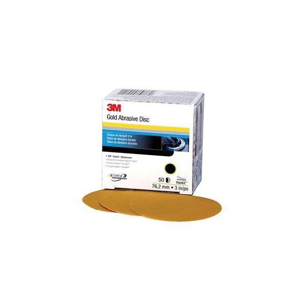 3M 3M Hookit Gold Disc, 00915, 3 in, P240A, 50 discs per box, 50PK - 7000119711