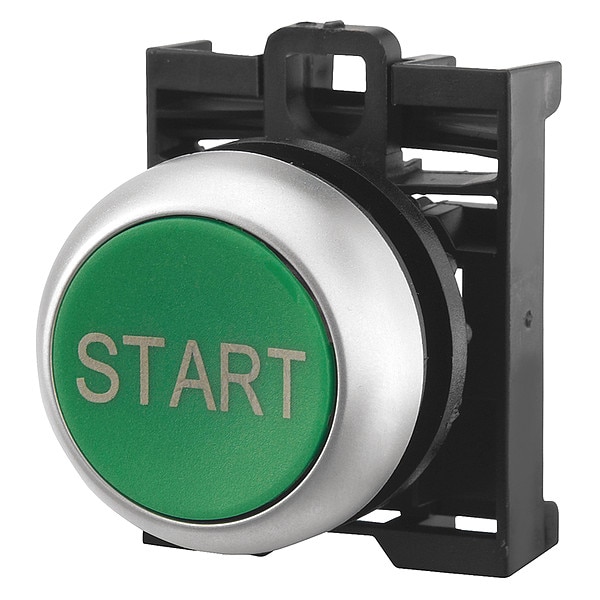 Botón pulsador Eaton empotrado, verde, no iluminado, de 22mm - M22-D-G-GB1