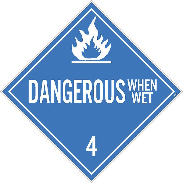 Nmc Dangerous When Wet 4 Dot Placard Sign, Pk25, Subject Matter: Hazard Communication - DL47PR25