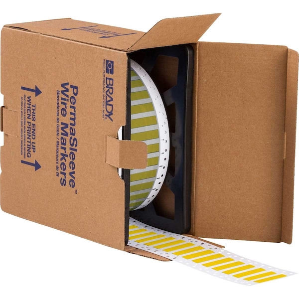 Brady PermaSleeve Wire Marker Polyolefin 0.25 in Dia x 2 in W YL Roll of 2500 Each - CGS-250-2-YL