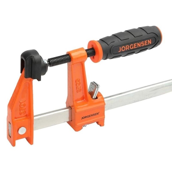 Jorgensen HeavyDuty Bar Clamp, 1000 lb, 24 in Max Opening Size, 3 in D Throat, Steel Body - 3724-HD