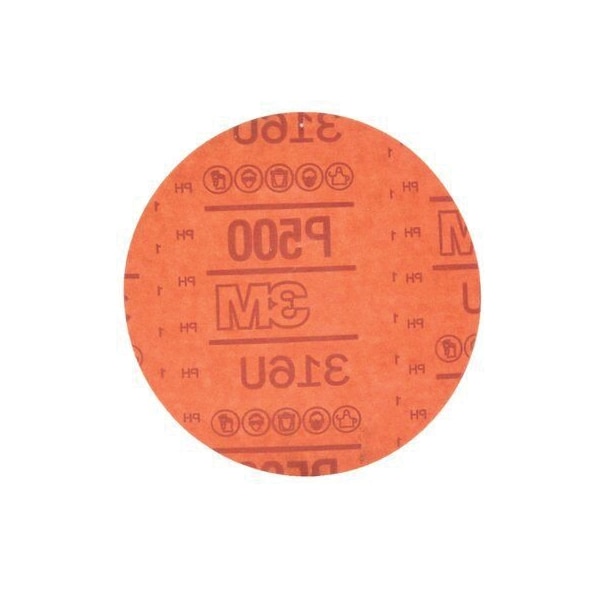 3M 3M Red Abrasive Hookit Disc, 01191, 6 in, P500, 50PK - 7000119781