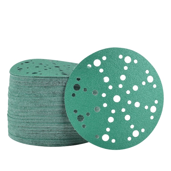 Legit Grit 6 inch Sand paper Disc, 49-Hole, 80 Grit, 100PK - LG6-4980-100