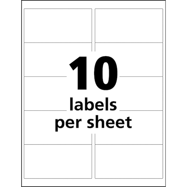 Avery 2" x 4" GHS Chemical Labels for Inkjet Printers, 500 labels/50-sheets - 7278260525