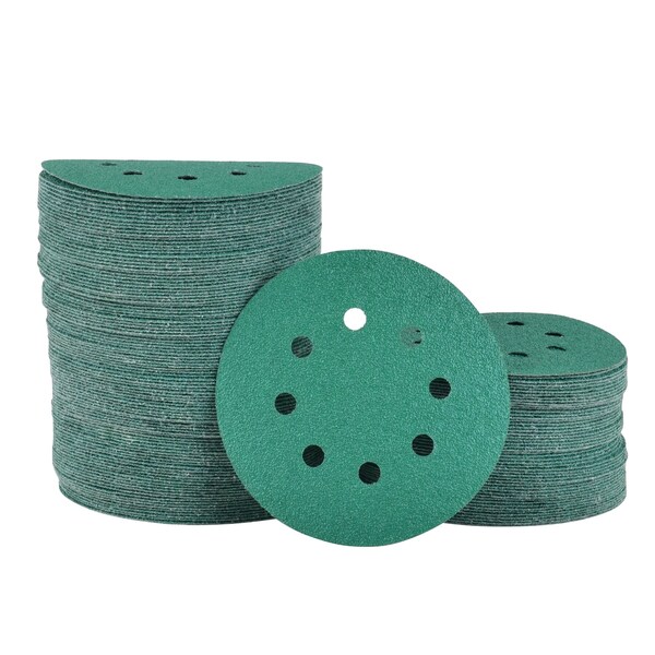 Legit Grit 5 inch Sand paper Disc, 8-Hole, 60 Grit, 150PK - LG5-860-150