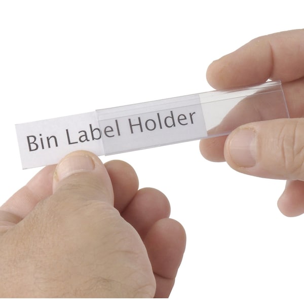 Aigner Index Tri-Dex Label Holder, 13/16 x 3 for Shelf Bin 7x18x4, 25PK - TR-0813