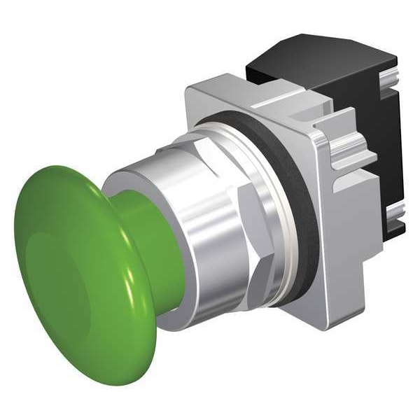 Botón pulsador no iluminado de Siemens, 30 mm, 1NO/1NC, Verde - 52PM9W3A