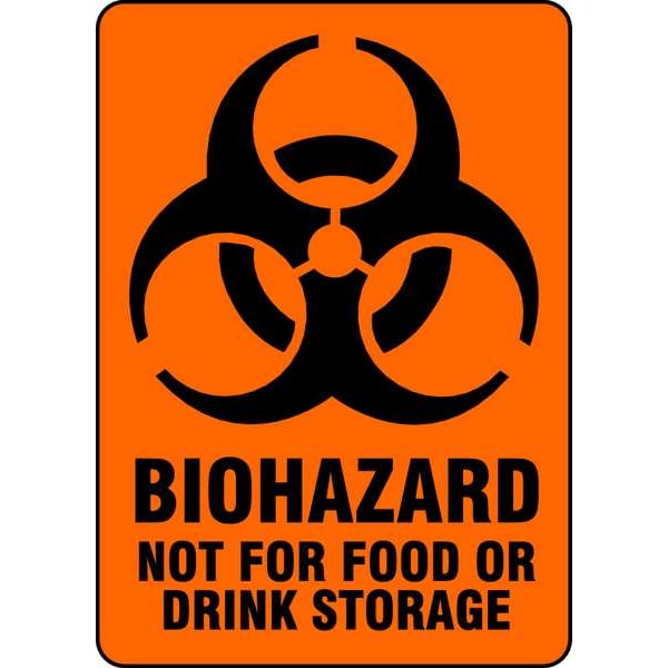 Brady No Header, Not for Food or Drink, 3 1/2 in W x 5 in H, Vertical Rectangle, Polyester - 31262LS